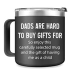 Gifts for Dad From Daughter Son Kids - Fathers Day Birthday Christmas Gifts for Dad Husband Men Birthday Present Ideas for Father Husband New Dad Bonus Dad From Daughter Son - 16 Oz Tumbler (Black)