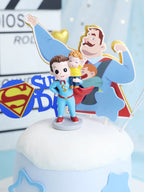 Hold Baby Super Dad Daddy Father's Day Cake Topper for Dad's Birthday Party Decorations Baking Supplies Love Gifts