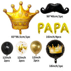 1Set Super Dad Balloons Happy Father's Day Foil Helium Ball Father Mother Party Decoration I Love You PAPA Crown Air Globos Ball
