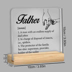 Father Gifts From Daughter Son, Gifts for Dad Birthday Father's Day, Father Definition Clear Acrylic Desk Decorative Sign