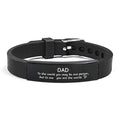 Father's Day Gifts Inspirational Quote Bracelets Wristband Adjustable Family Bracelets Stainless Steel Bracelet for Father