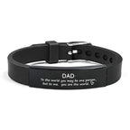 Father's Day Gifts Inspirational Quote Bracelets Wristband Adjustable Family Bracelets Stainless Steel Bracelet for Father