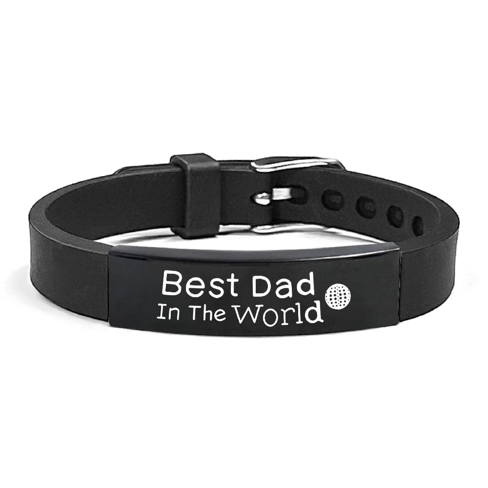 Father's Day Gifts Inspirational Quote Bracelets Stainless Steel Wristband Family Bracelets Adjustable Bracelet for Father