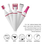 5 In 1 Set Women Epilator Female Eyebrow Trimmer Lady Shaver Hair Removal Shaver Machine Face Depilador Bikini Depilatory Tool