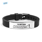 Father's Day Gifts Inspirational Quote Bracelets Wristband Stainless Steel Family Bracelets Adjustable Bracelet for Father