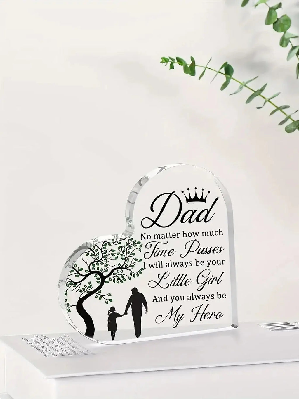 Dad Gifts From Daughter Heart Acrylic Plaque Fathers Day Gift Dad Birthday Gift