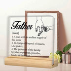Father Gifts From Daughter Son, Gifts for Dad Birthday Father's Day, Father Definition Clear Acrylic Desk Decorative Sign