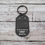 Father's Day Custom Photo Keychain Commemorative The Day You Became My Daddy Stainless Steel Keyring Personalized Gift For Daddy