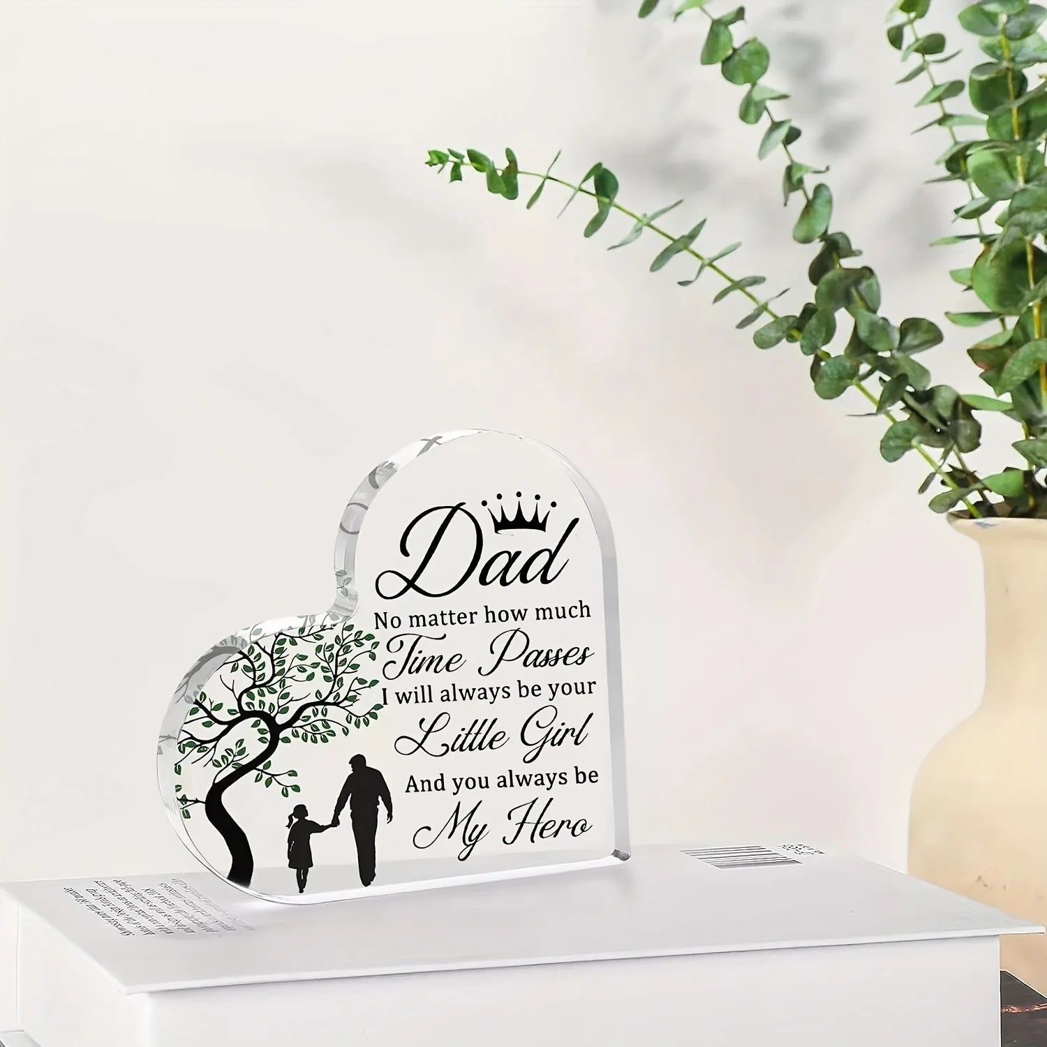 Dad Gifts From Daughter Heart Acrylic Plaque Fathers Day Gift Dad Birthday Gift