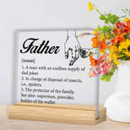 Father Gifts From Daughter Son, Gifts for Dad Birthday Father's Day, Father Definition Clear Acrylic Desk Decorative Sign