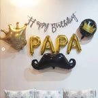 1Set Super Dad Balloons Happy Father's Day Foil Helium Ball Father Mother Party Decoration I Love You PAPA Crown Air Globos Ball