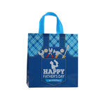 12Pcs Father's Day Theme Non Woven Gift Packing Bag Tie Best Dad Candy Cookie Tote Bag for Father Day Birthday Party Decoration