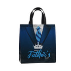 12Pcs Father's Day Theme Non Woven Gift Packing Bag Tie Best Dad Candy Cookie Tote Bag for Father Day Birthday Party Decoration
