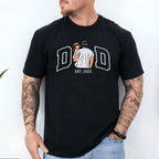 Fathers Day Gift Shirt Men Personalized Dad Portrait Family Design Cotton Tee Present for Husband Birthday Men Clothing