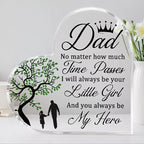 Dad Gifts From Daughter Heart Acrylic Plaque Fathers Day Gift Dad Birthday Gift