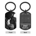 Father's Day Custom Photo Keychain Commemorative The Day You Became My Daddy Stainless Steel Keyring Personalized Gift For Daddy