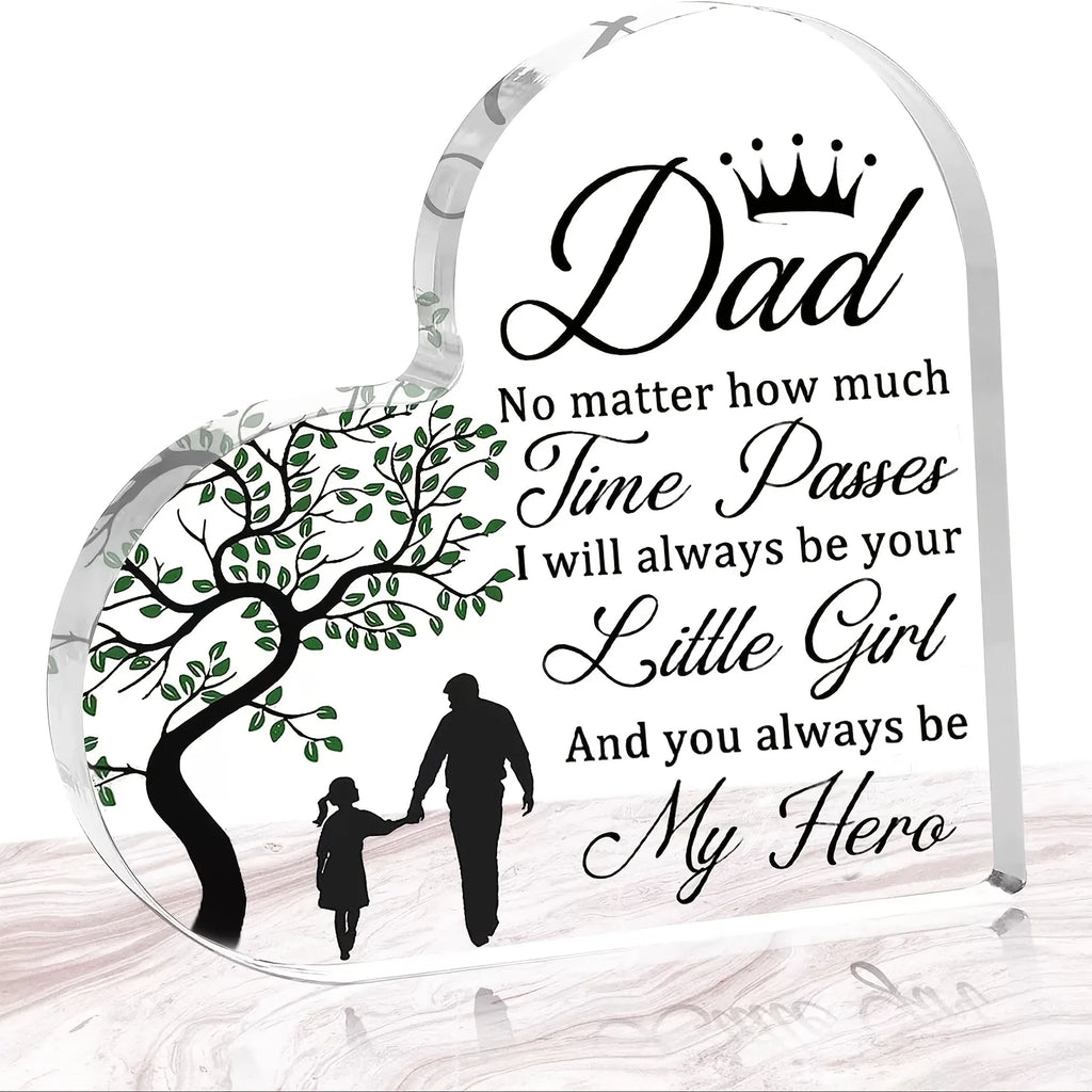 Dad Gifts From Daughter Heart Acrylic Plaque Fathers Day Gift Dad Birthday Gift