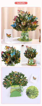 3D Creative Bouquet Gift Card for Mother Father Wife Friends Blessing Card Gift for Mothers Fathers Day Thank You Greeting Cards