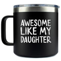 KLUBI Birthday Gifts for Dad From Daughter - Awesome Like My Daughter Tumbler 14oz Birthday Gifts for Dad From Daughter Girl Dad Mug Birthday Presents for Dad Xmas Gifts Father Christmas Gifts