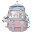 ChenLee Kawaii Backpack Rucksack Aesthetic Student Bookbags with Kawaii Pin and Pendants Accessories for Teen Girls